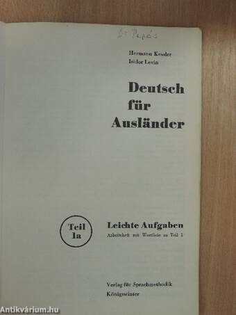 Deutsch für Ausländer 1a