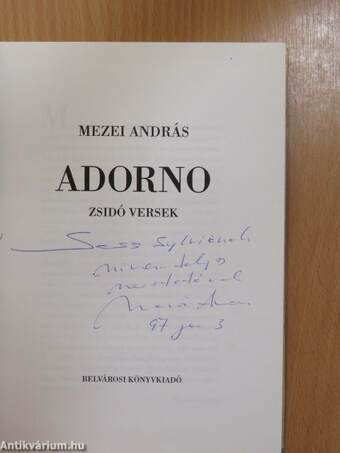 Adorno (dedikált példány)