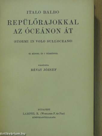 Repülőrajokkal az óceánon át (rossz állapotú)