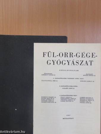 Fül-orr-gégegyógyászat 1987-1988. január-december