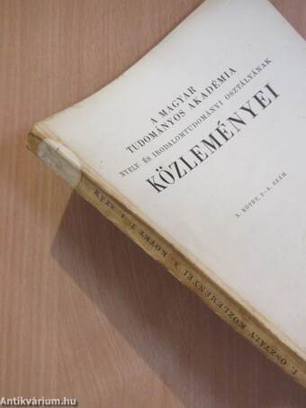 A Magyar Tudományos Akadémia Nyelv- és Irodalomtudományi Osztályának közleményei X. 3-4. szám