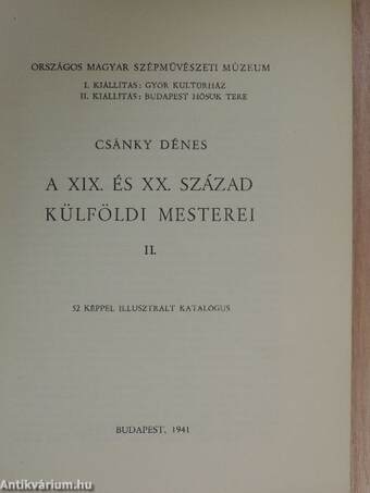 A XIX. és XX. század külföldi mesterei II.