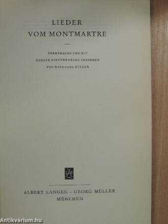 Lieder vom Montmartre