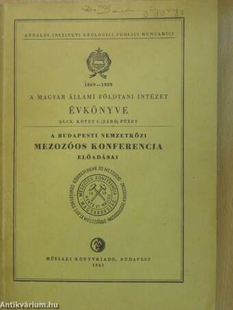 A Magyar Állami Földtani Intézet Évkönyve 1961/4. (aláírt példány)
