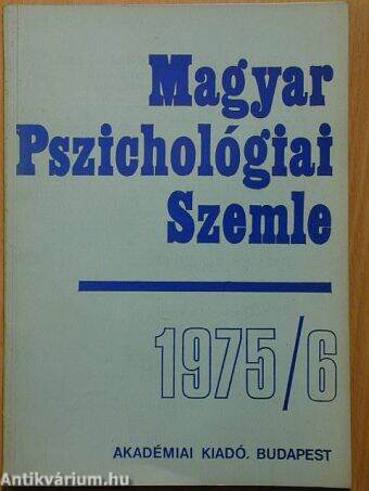Magyar Pszichológiai Szemle 1975/6.