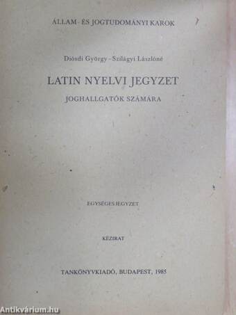 Latin nyelvi jegyzet