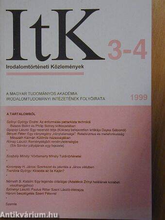 Irodalomtörténeti Közlemények 1999/3-4.