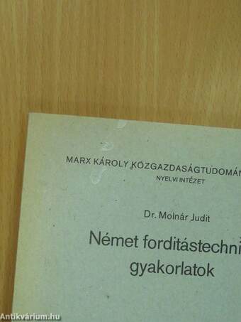 Német fordítástechnikai gyakorlatok