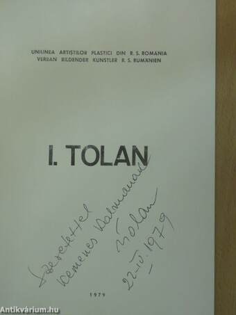 I. Tolan (dedikált példány)