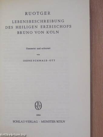 Lebensbeschreibung des Heiligen Erzbischofs Bruno von Köln