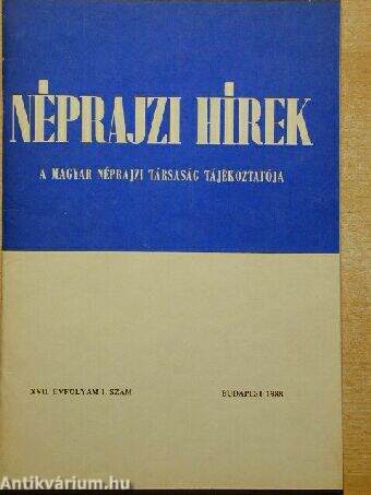 Néprajzi Hírek 1988/1.
