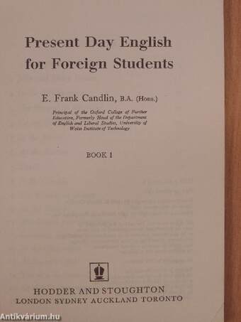 Present Day English for Foreign Students Book 1.