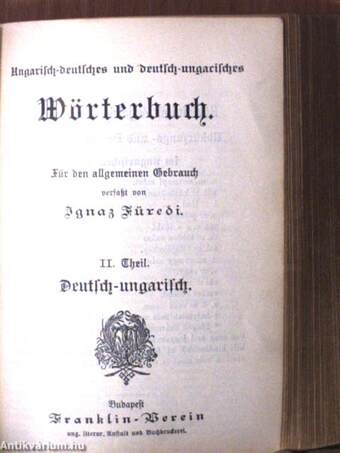 Magyar-német és német-magyar szótár I-II. (gótbetűs)