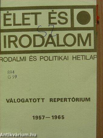 Élet és Irodalom Válogatott repertórium 1957-1965