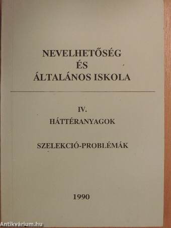 Háttéranyagok/Szelekció-problémák