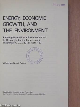 Energy, Economic Growth, and the Environment