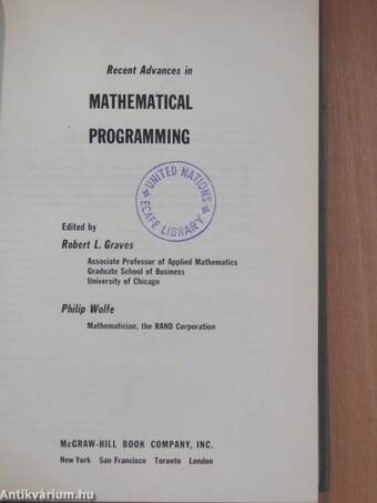 Recent Advances in Mathematical Programming