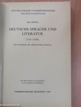 Deutsche sprache und literatur (770-1700)