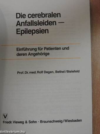 Die cerebralen Anfallsleiden - Epilepsien