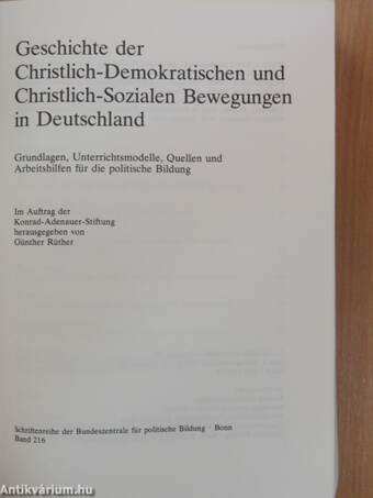 Geschichte der Christlich-Demokratischen und Christlich-Sozialen Bewegungen in Deutschland