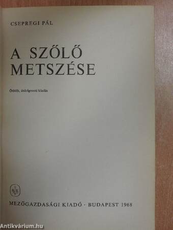 A szőlő metszése