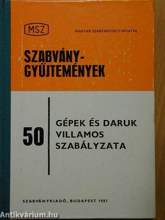 Gépek és daruk villamos szabályzata