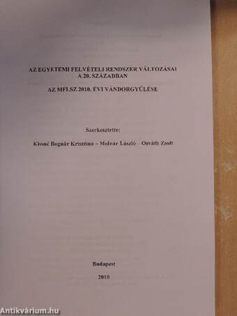 Az egyetemi felvételi rendszer változásai a 20. században