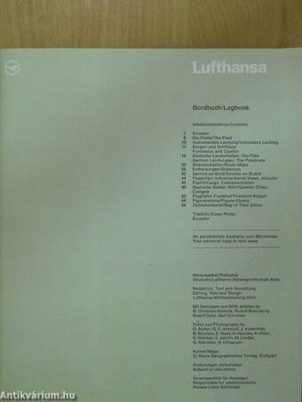 Lufthansa Bordbuch/Logbuch