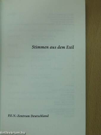 Stimmen aus dem Exil (aláírt példány)