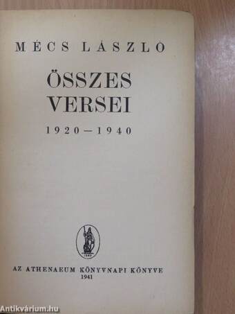 Mécs László összes versei (aláírt, számozott példány)