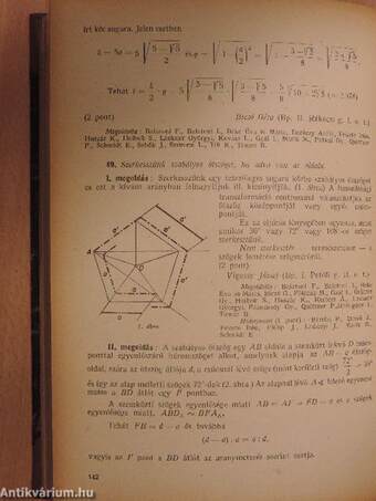 Középiskolai matematikai lapok 1952. V. kötet 1-5. szám