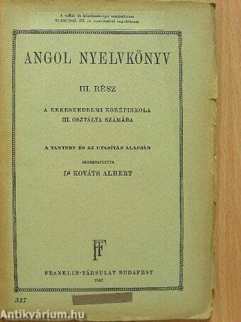 Angol nyelvkönyv III.