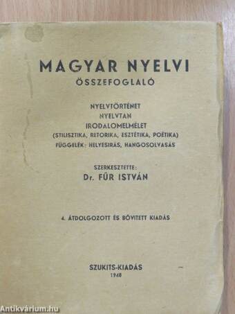 Magyar nyelvi összefoglaló (dedikált példány)