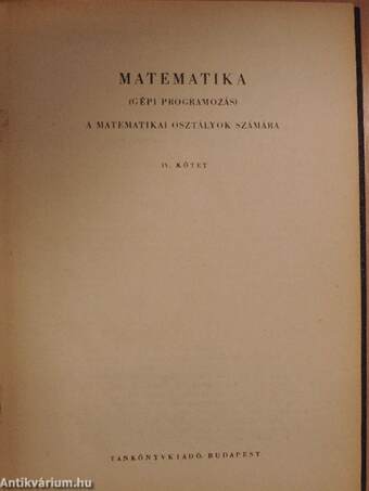 Matematika IV.