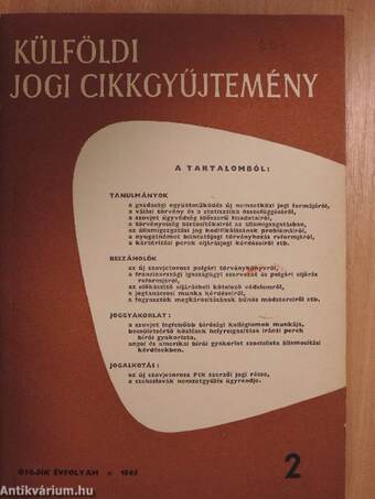 Külföldi jogi cikkgyűjtemény 1965/2.