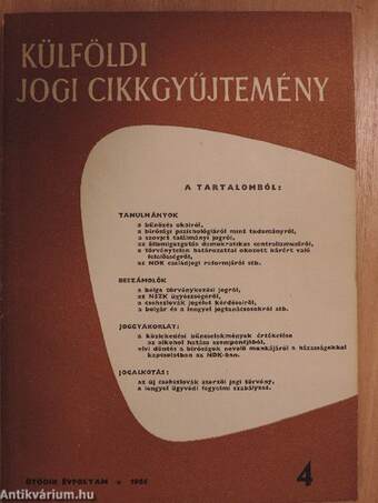 Külföldi jogi cikkgyűjtemény 1965/4.