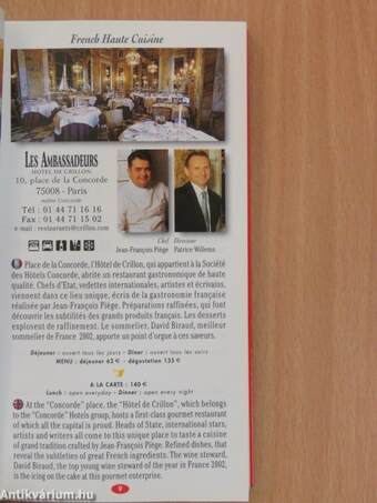 Best Restaurants in Paris 2004