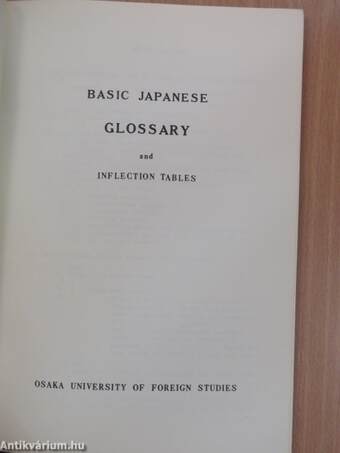 Basic Japanese Glossary and Inflection Tables