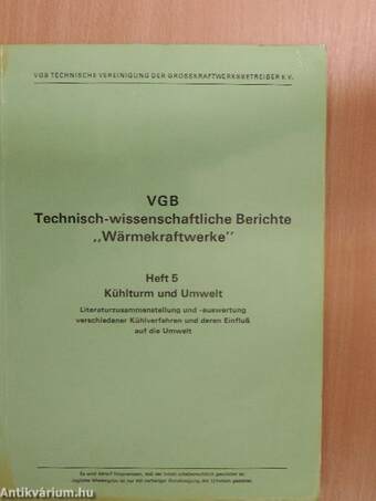 VGB-Technisch-Wissenschaftliche Berichte "Wärmekraftwerke" 5
