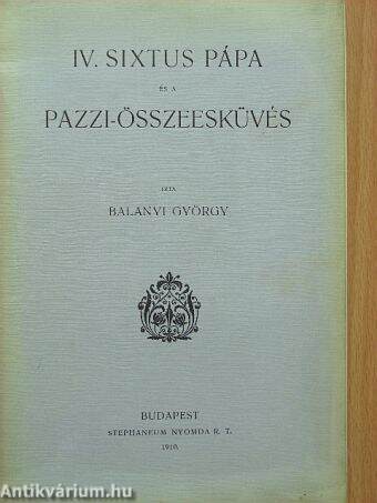 IV. Sixtus pápa és a Pazzi-összeesküvés