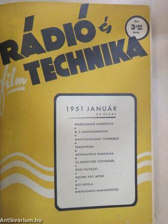 Rádió és filmtechnika 1951. január-október/Rádiótechnika 1951. november-december