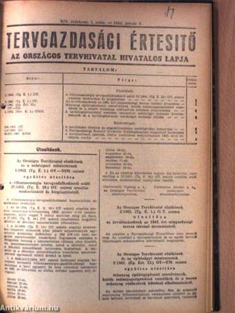 Tervgazdasági Értesítő 1962. január-december