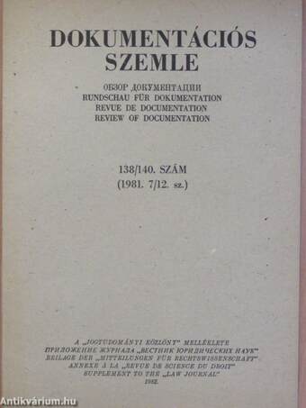 Dokumentációs szemle 138/140. szám