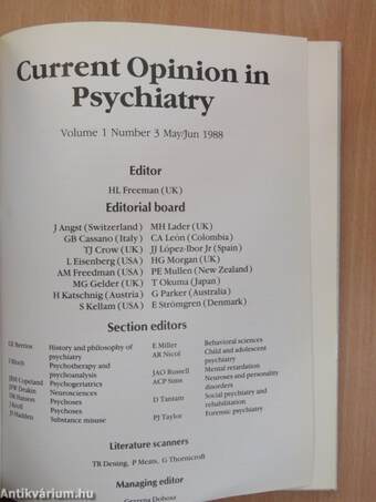 Current Opinion in Psychiatry 1988 May/Jun