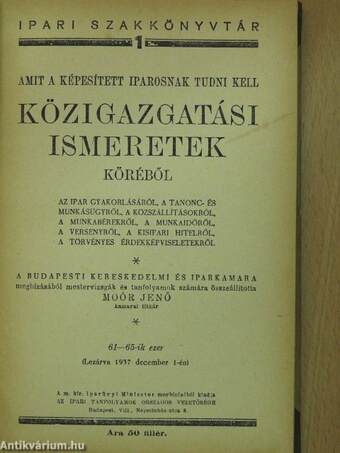 Amit a képesített iparosnak tudni kell közigazgatási ismeretek köréből