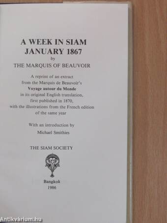 A Week in Siam January 1867