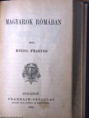 Deák Ferencznek az 1861-dik évi országgyüléstől elfogadott két fölirata/Magyarok Rómában/A magyar irodalom főirányai