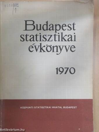 Budapest statisztikai évkönyve 1970