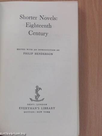 Shorter Novels: Eighteenth Century