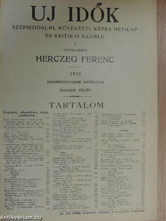 Uj Idők 1931. II. félév